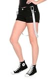 Black And White Destroyed Suspender Shorts