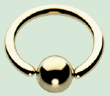 Titanium Aztec Ball Closure Ring with Titanium Ball 10gauge by 1/2 inch