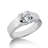 0.50 Ct Diamond Solitaire Ring Engagement 14k Gold Round Cut Bezel Setyle SI3 H