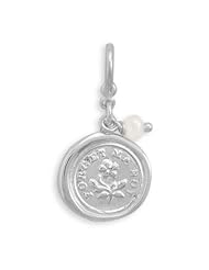 Forget Me Not Charm with Cultured Freshwater Pearl