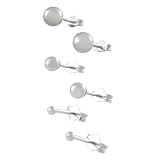 Sterling Silver Ball Stud Earring Set (3 pair)