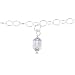 Sterling Silver Belly Chain w/ Beaded Dangle Cube