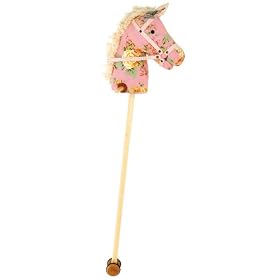 Bigjigs Childrens Wooden Pink Floral Hobby Horse BJ280