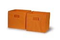 Furniture online: Sourcing Solutions 2-Piece Folding Storage Bins Set, Orange with Open Handles