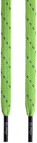 Laced Up Laces 3m Flat Shoelaces- Athletic &amp; Fashion Shoe Laces (Neon Green, 45)