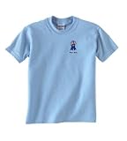 Personalized custom embroidered #1 Dad Ribbon design on t-shirt