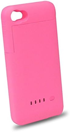 Tom America INC 1900mah External Battery Case Portable Charger+4 LED Power Indicator for Iphone 4/4S (Pink)
