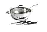 Emerilware Stainless Steel 4 Quart Chef's Pan with 3 Piece Paring Knife Set