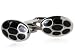 Unique Oval Turtle Shell Black Enamel Cufflinks Set in Silver with Presentation Box