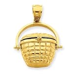14k Fishing Basket Charm