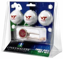 Virginia Tech Hokies 3 Golf Ball Gift Pack With Cap Tool