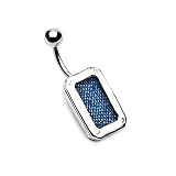 Denim Frame Bolt Fancy Belly Ring - 14G - 3/8
