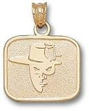 Texas Tech Red Raiders Solid 10K Gold Masked Rider Square 1/2'' Pendant
