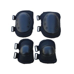 エルボーパッド2個 ニーパッド2個 計4個 セット ブラック