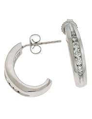 14K White Gold 0.52cttw Round Diamond Earring