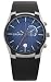 Skagen #853XLSLN Women's Blue Dial GMT Alarm Function Leather Strap Watch