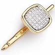 14Kt Yellow Gold Glassy Diamond Tuxedo Stud
