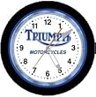 Triumph Motorcycles Neon 20" Wall Clock Made In USA Black New