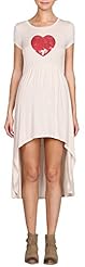 Sequined High-Low-Hem Polyester Elasticized   Waistline Short Sleeves  Dress