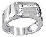 0.20Ct. 14K. White Gold Diamond Men's Ring