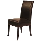 New Pacific Direct Valencia Leather Chair with Flat Top, Brown by New Pacific Direct