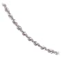 14k White Gold Rope Chain Bracelet, 7"