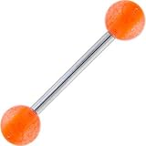 Orange Sherbet GLOW-n-DARK Barbell Tongue Ring