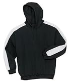 NEW Sport-Tek - Pullover Hooded Sweatshirt with Stripe Black/White-L