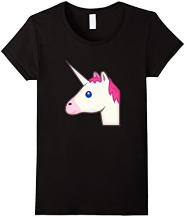 Women's Unicorn Emoji Tshirt Large Black