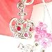 Cute Small Cross and Crown Crystal Cell Phone Charm Strap