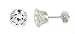 7mm Clear Cz Stud Earrings (Sterling Silver)