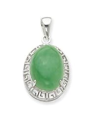 Sterling Silver Jade Greek Key Pendant