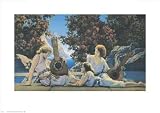 Lute Players by Maxfield Parrish. Art Print Poster 22 inches width by 15.5 inches height. Highest Quality Art Poster Print