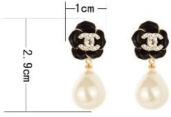 Women's Fashion Jewelry Stainless Steel and Crystal Ear Stud/ Earring (whiteflower&amp;pearl)