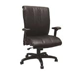 Office D Lars High-Back Leather Chair, 44 3/4"H x 27"W x 27 1/2"D, Black