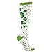 Sock It To Me Clovers Knee High Socks Women Size 5-10US, White/Green