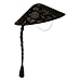 Chinese Coolie Pig Tail Hat - Black Costume