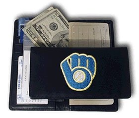 Milwaukee Brewers Embroidered Leather Checkbook Cover