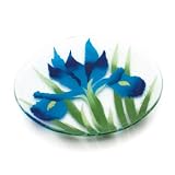 Fusion Art Glass 8-Inch Round Plate with Iris Design