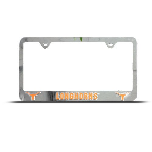 Texas Longhorns 3D Zinc Metal License Plate Frame Tag Holder
