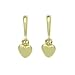14K Gold Stud Earring Plain Heart Drop Yellow Gold Earring With Screw Back For Kids & Teens