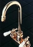 4 Gooseneck Faucet - Porcelain Levers - Chrome