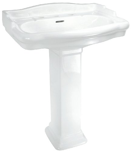 Elizabethan Classics ECETP4WH English Turn Petite Pedestal Lavatory, 4-Inch Centers, White