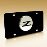 Nissan 350Z Z Logo on Black Steel License Plate