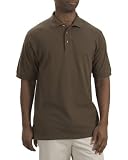 Upscale Men's 100% Cotton Pique Knit Sport Shirt - Bark Brown