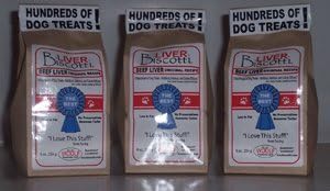 LIVER BISCOTTI 3 8oz Bags: REGULAR BITES Original Recipe