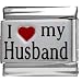 I Heart My Husband Red Heart Laser Italian Charm