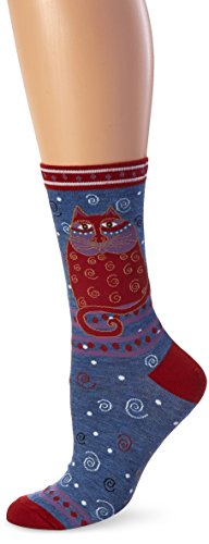 Women's K Bell Socks, Laurel Burch Crimson Cat Socks