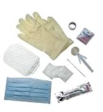 ^E*Kits Central Line Dressing Trays - Contains: Mask, Alcohol Swab (1 pk), ChloraPrep 3ml Applicator, Skin Protectant Wipe, 2 Gauze Sponges (2 x 2), Split Gauze (2 x 2), Cotton-Tipped Applicator, Framed Transparent Dressing (S), Tape, Latex-Free Glove