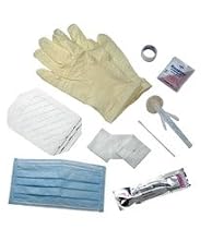 ^E*Kits Central Line Dressing Trays - Contains: Mask, Alcohol Swab (1 pk), ChloraPrep 3ml Applicator, Skin Protectant Wipe, 2 Gauze Sponges (2" x 2"), Split Gauze (2" x 2"), Cotton-Tipped Applicator, Framed Transparent Dressing (S), Tape, Latex-Free Glove